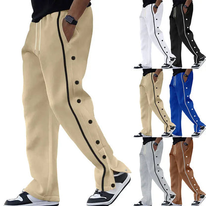 Casual Sports Breasted Pants Men's Loose Straight Trousers VogueDarzi