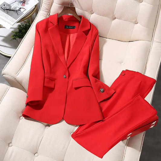 Red dress suit VogueDarzi