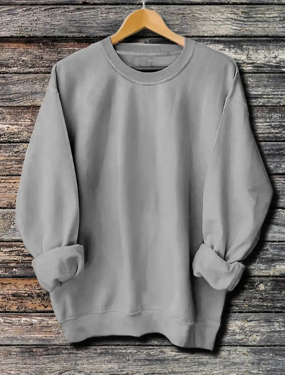 Men's Solid Color Light Plate Long Sleeved Sweatshirt VogueDarzi