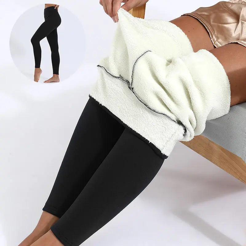 Winter Leggings Warm Thick High Stretch Lamb Cashmere Leggins Skinny Fitness Woman Pants - VogueDarzi