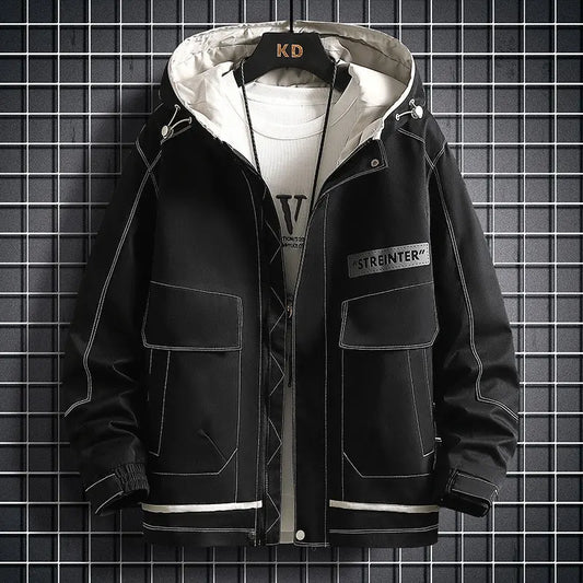 Handsome Casual Hooded Work Clothes Men's Jacket VogueDarzi