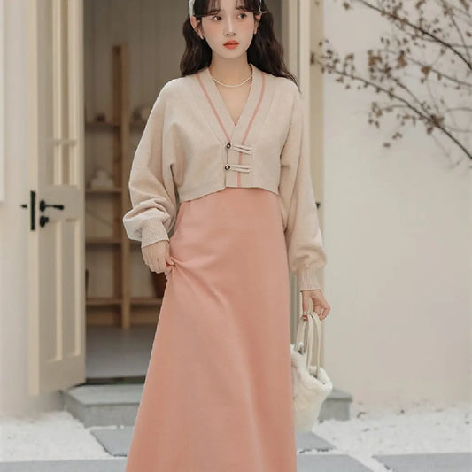 Fashion Sweater Dress Two-piece Suit VogueDarzi