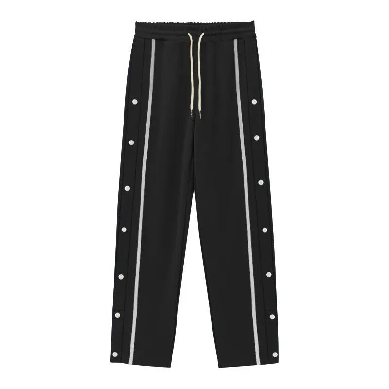 Casual Sports Breasted Pants Men's Loose Straight Trousers VogueDarzi