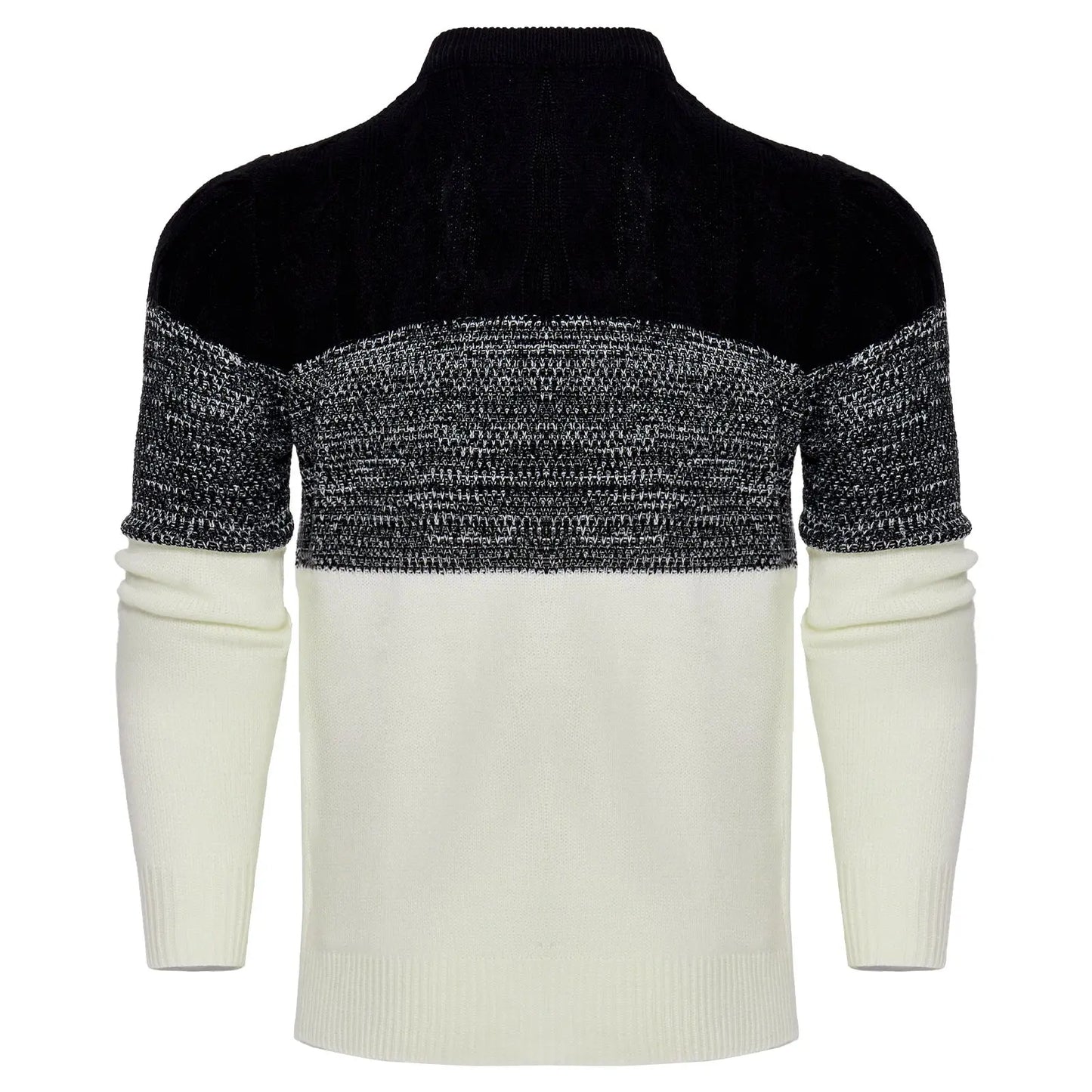 Men's Casual Color Block Long Sleeve Cable Knit Pullover Sweater VogueDarzi